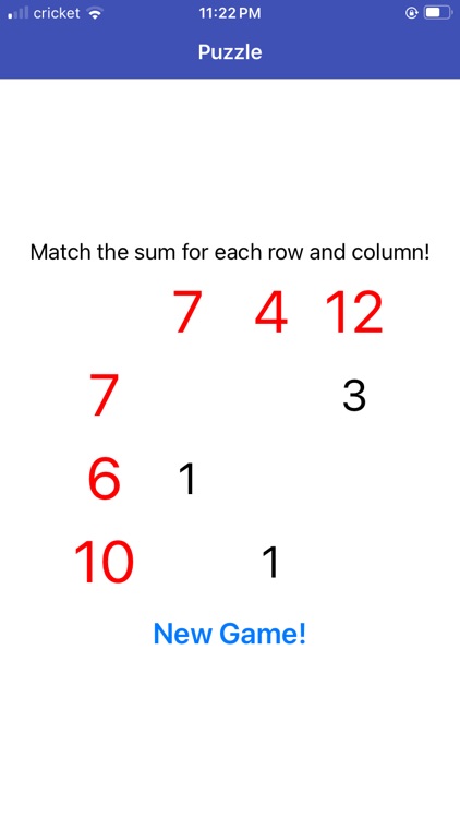 Puzzle - Match Sums