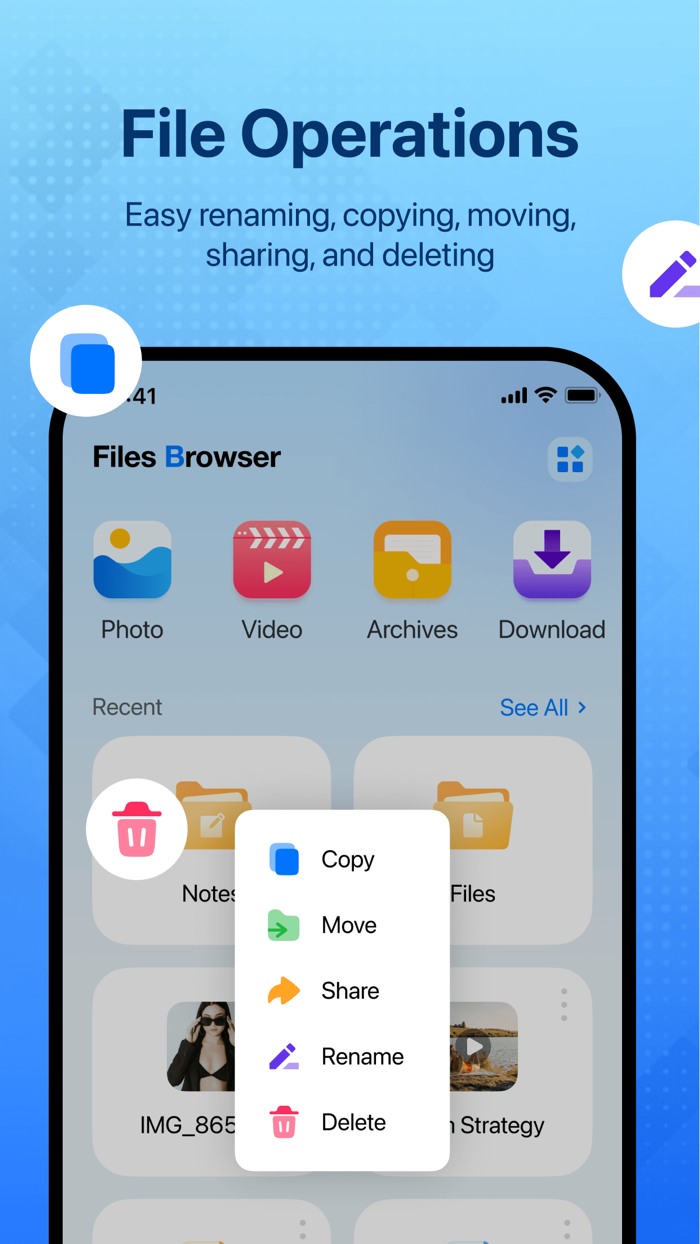 Files browser document manager