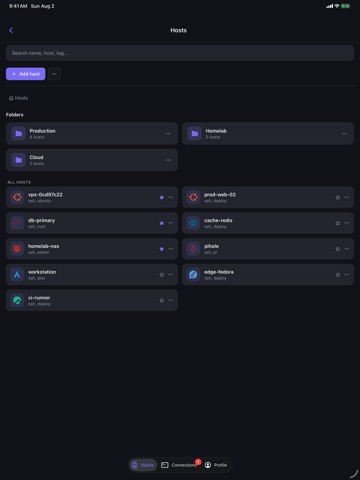 Luma SSH iPad screenshot