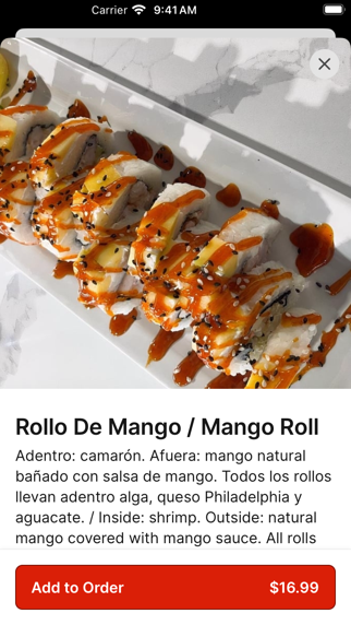 Mariscos y Sushi El Kora iPhone screenshot 3 - Food & Drink app