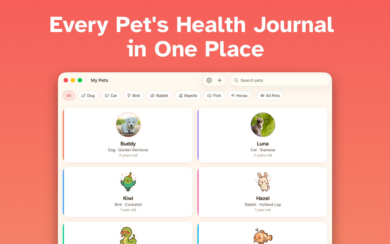 Pet Health Journal Log: VetKit