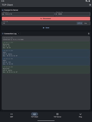 UDP TCP Sender & Receiver iPad screenshot 6