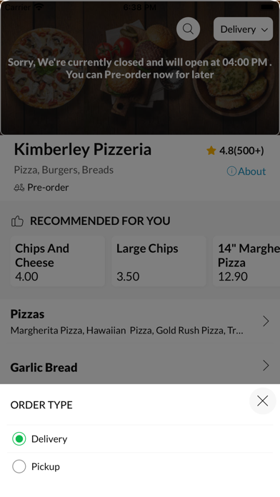Kimberley Pizzeria. Screenshot