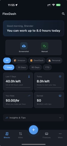 FlexDash: Flex Cap & Mileage Screenshot 1 of 3