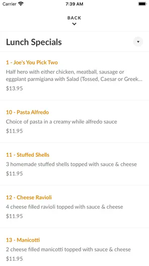 Joe's Pizza & Pasta screenshot 3