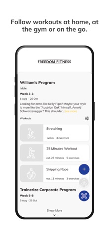Freedom Fitness App screenshot