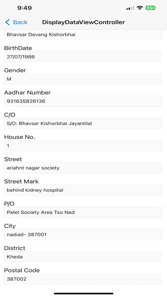 #10. Aadhar Scanner (iOS) Door: Devang bhavsar