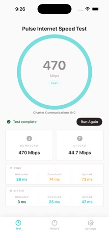 Pulse Internet Speed Test Screenshot 1 of 3