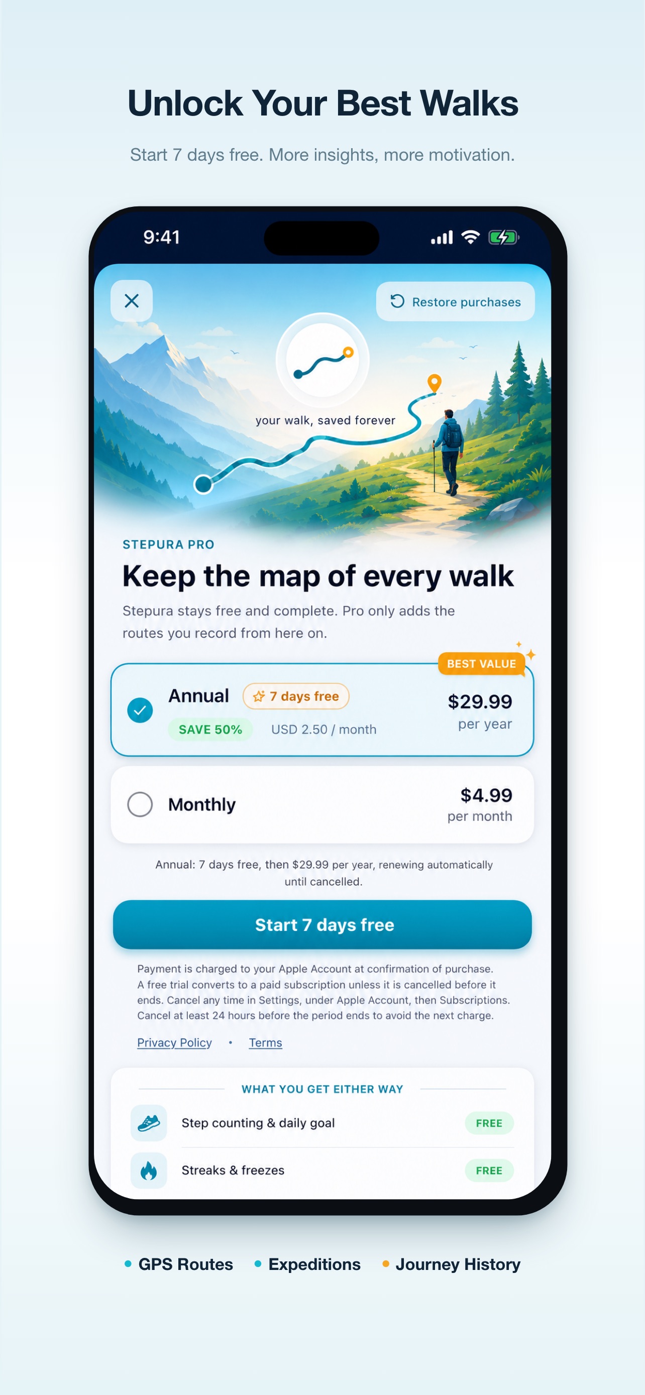 Screenshot 7 of Stepura: Step Counter & Walk