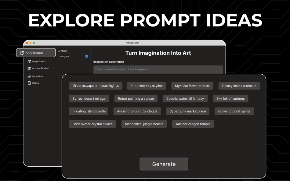 #6. AI Image Generator: Photo Art! (macOS) بواسطة: Tahir Alou Ud Din