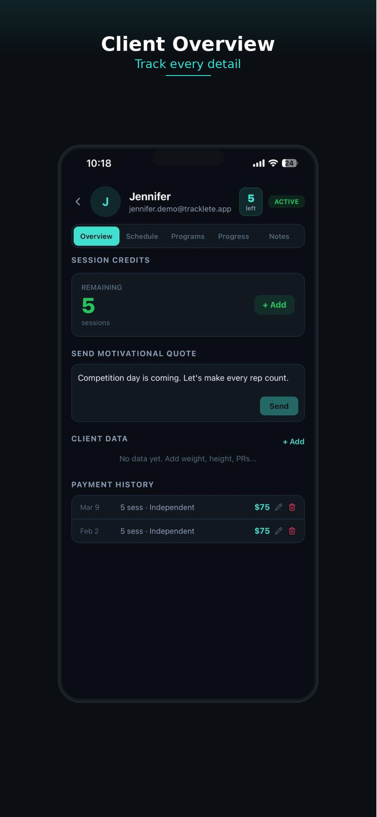 Tracklete - Coaching Platform