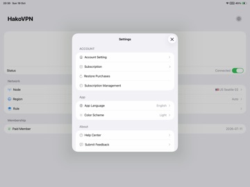 Hako VPN Fast Secure Unlimited iPad screenshot