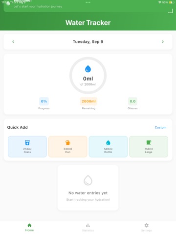Daily Water & Tracker iPad screenshot