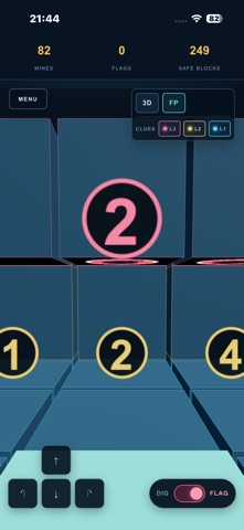 DEEP FIELD : 3D MineSweeper iPhone screenshot