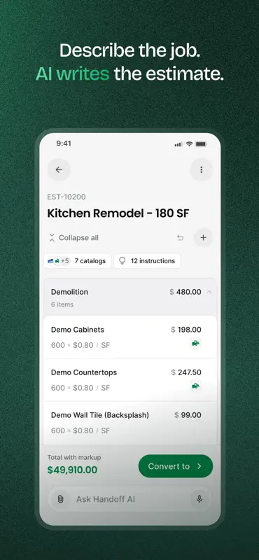 Handoff Construction Estimator screenshot 2 of 8
