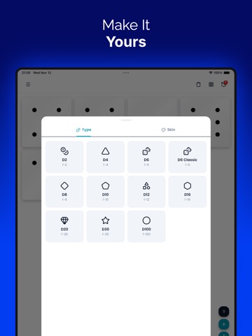 Dice Roller PRO+ iPad screenshot