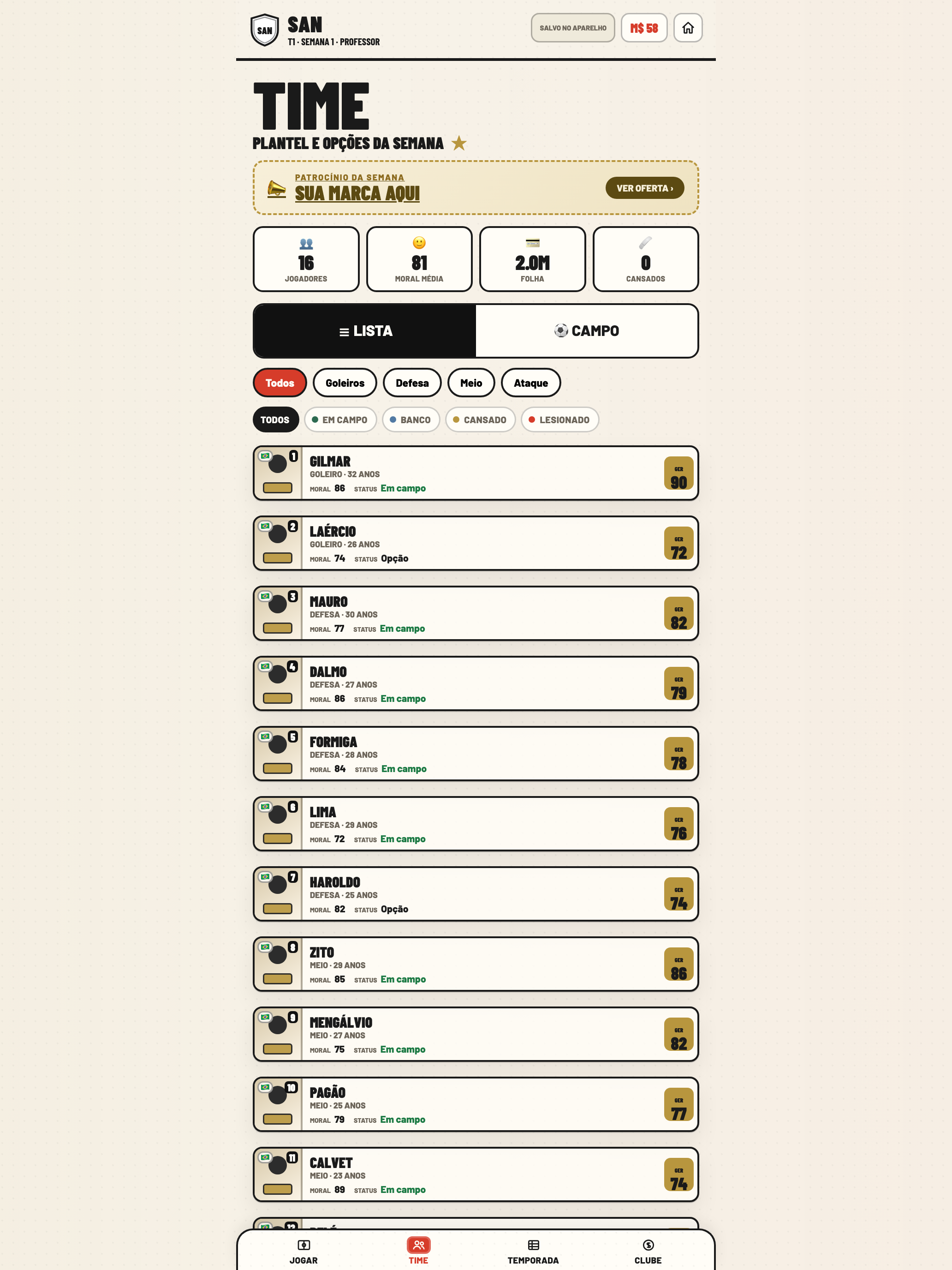 Goleada: Futebol Carreira screenshot 8