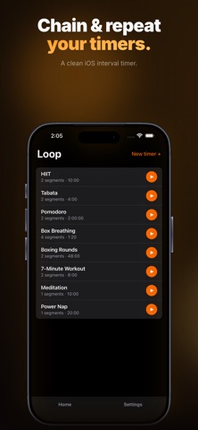 Loop Timers iPhone screenshot