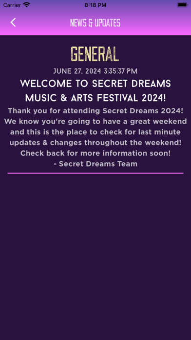 Secret Dreams Music Festival Screenshot