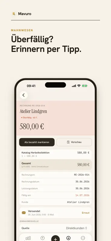 Mavuro: Kleinunternehmer §19 screenshot 4 of 5