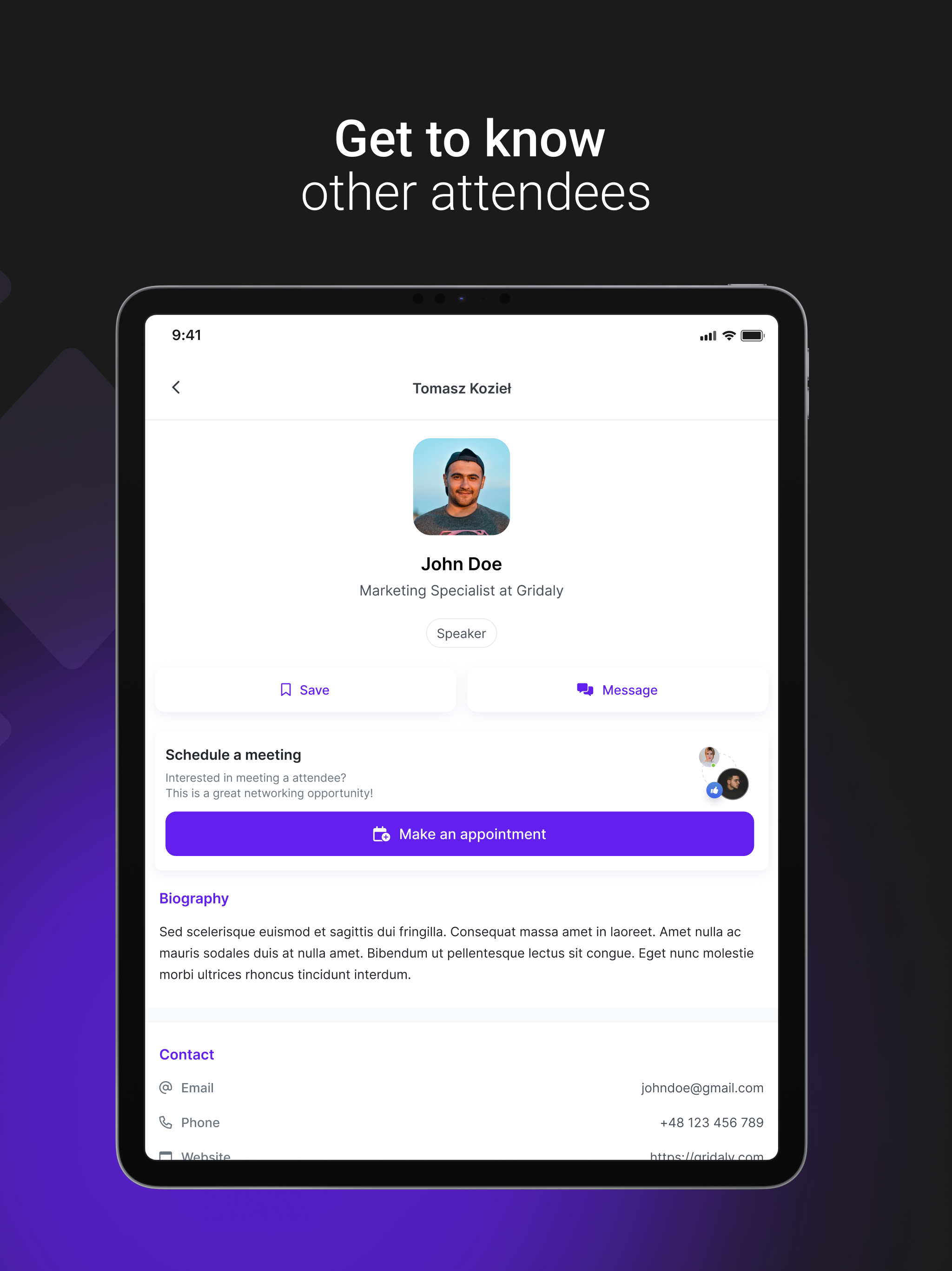 Gridaly: Event app