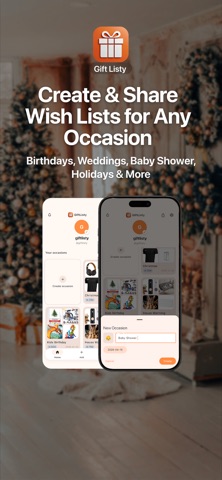 GiftListy - Wish List & Gifts iPhone screenshot