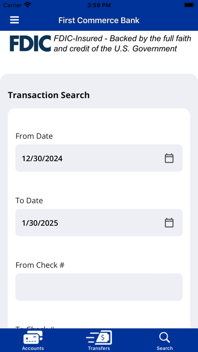 First Commerce Bank Mobile Screenshot