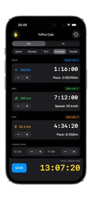TriProCalc screenshot 3