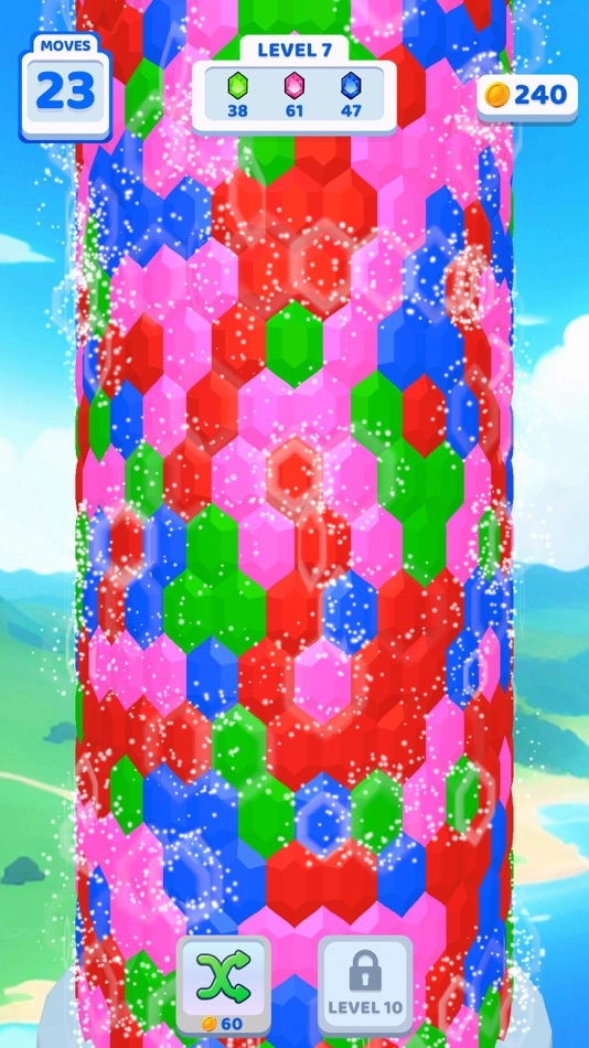 #5. Hex Fall 3D (iOS) 게시자: Bugbomb