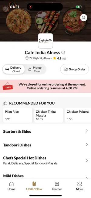 Cafe India Alness screenshot 2