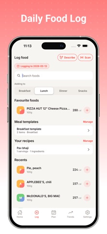 Nomly: Calories & Macros iPhone screenshot
