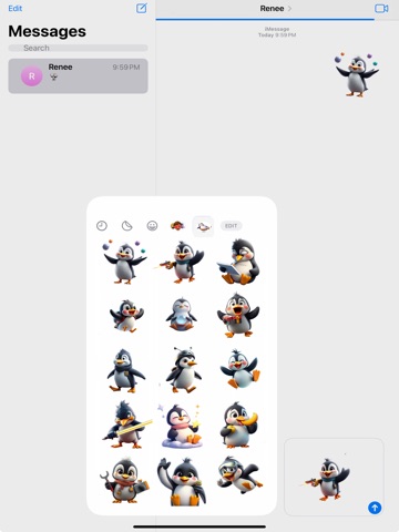 Space Penguin Stickers iPad screenshot
