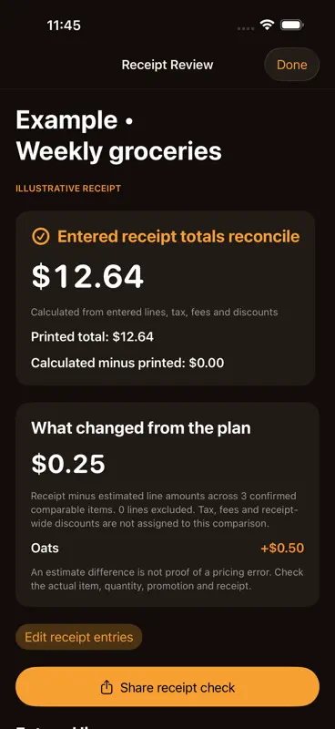 Spillproof: Grocery Budget screenshot 2 of 3
