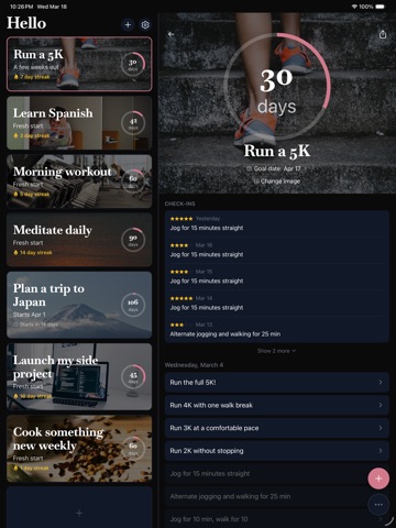 Goals - AI Action Planner iPad screenshot