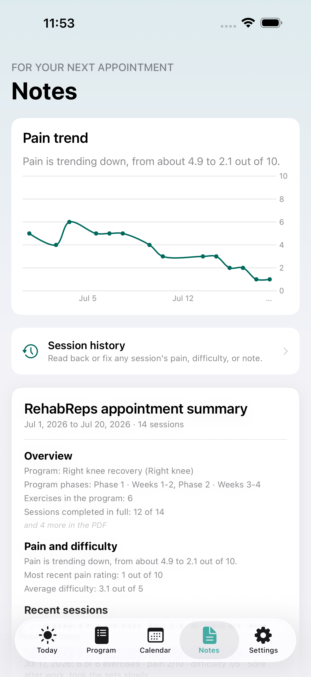 RehabReps: Home Exercises screenshot 5