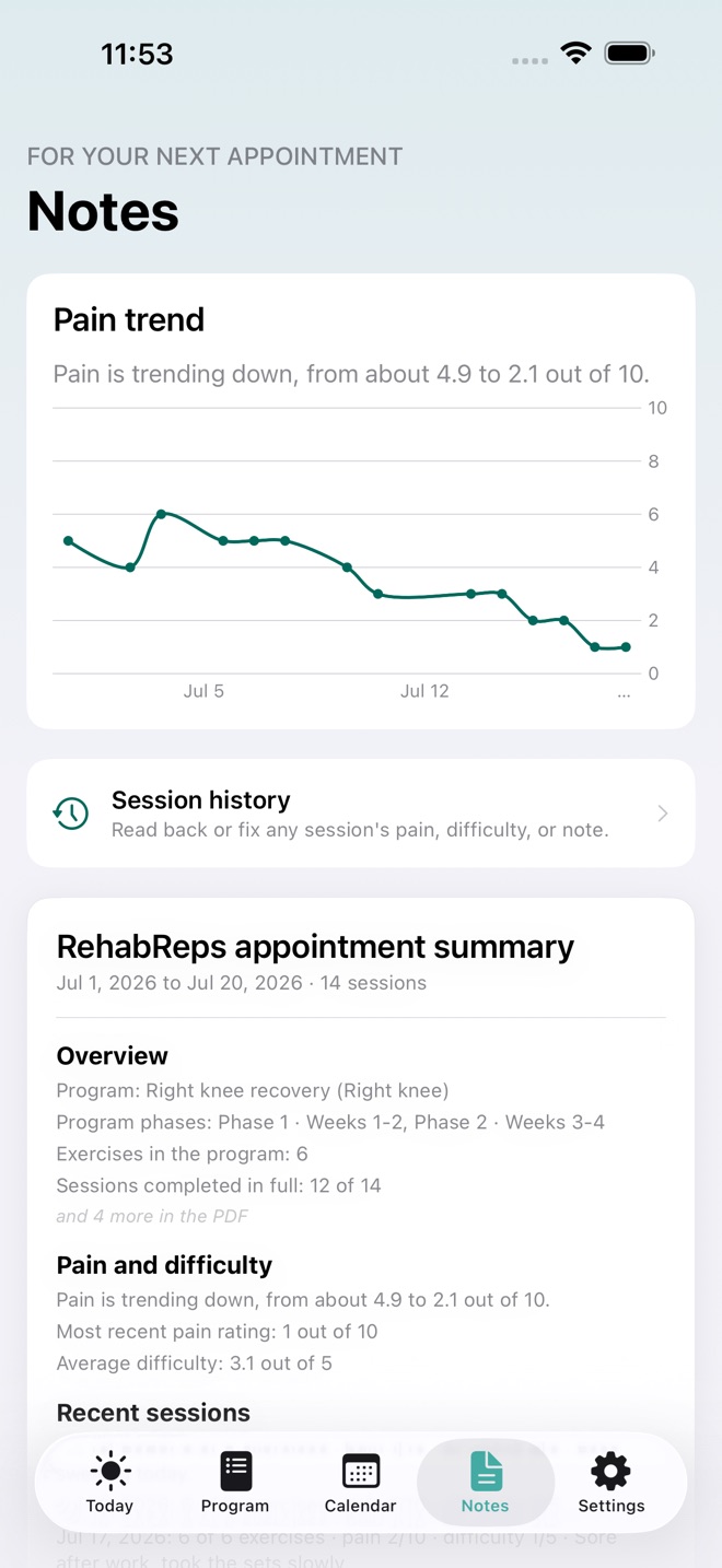 RehabReps screenshot 5
