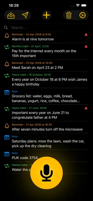 SpeakNote: Voice Reminders screenshot 1