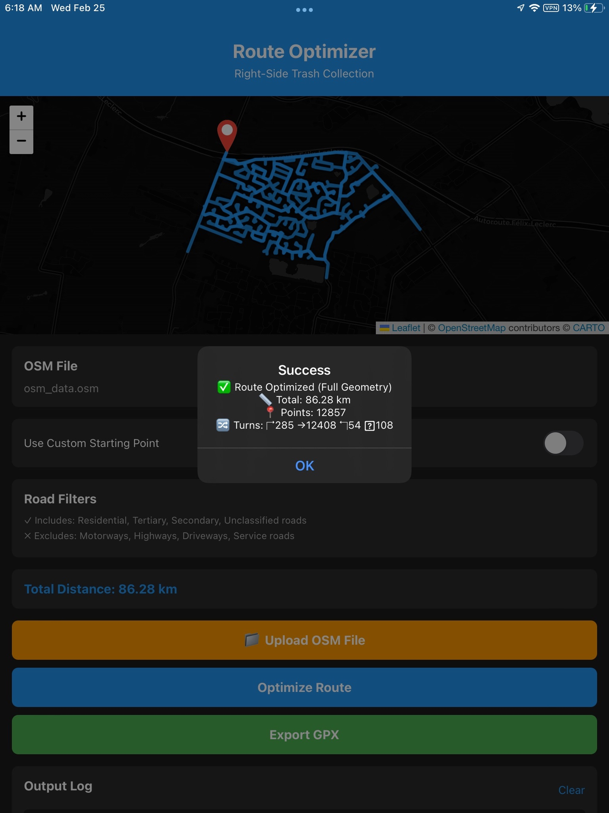 CPP route optimizer screenshot 6
