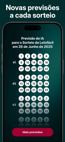 Lotofácil IA Palpites e Dicas iPhone screenshot