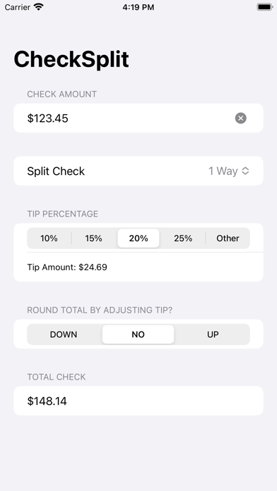 CheckSplitt Screenshot