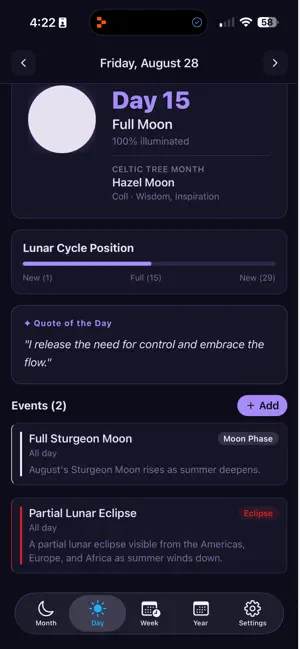 Lunar Nature Calendar screenshot 1