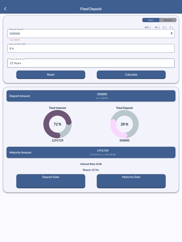Banking Calculator - EMI FD RD iPad screenshot