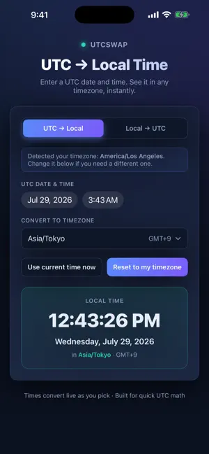 UTC Swap screenshot 3