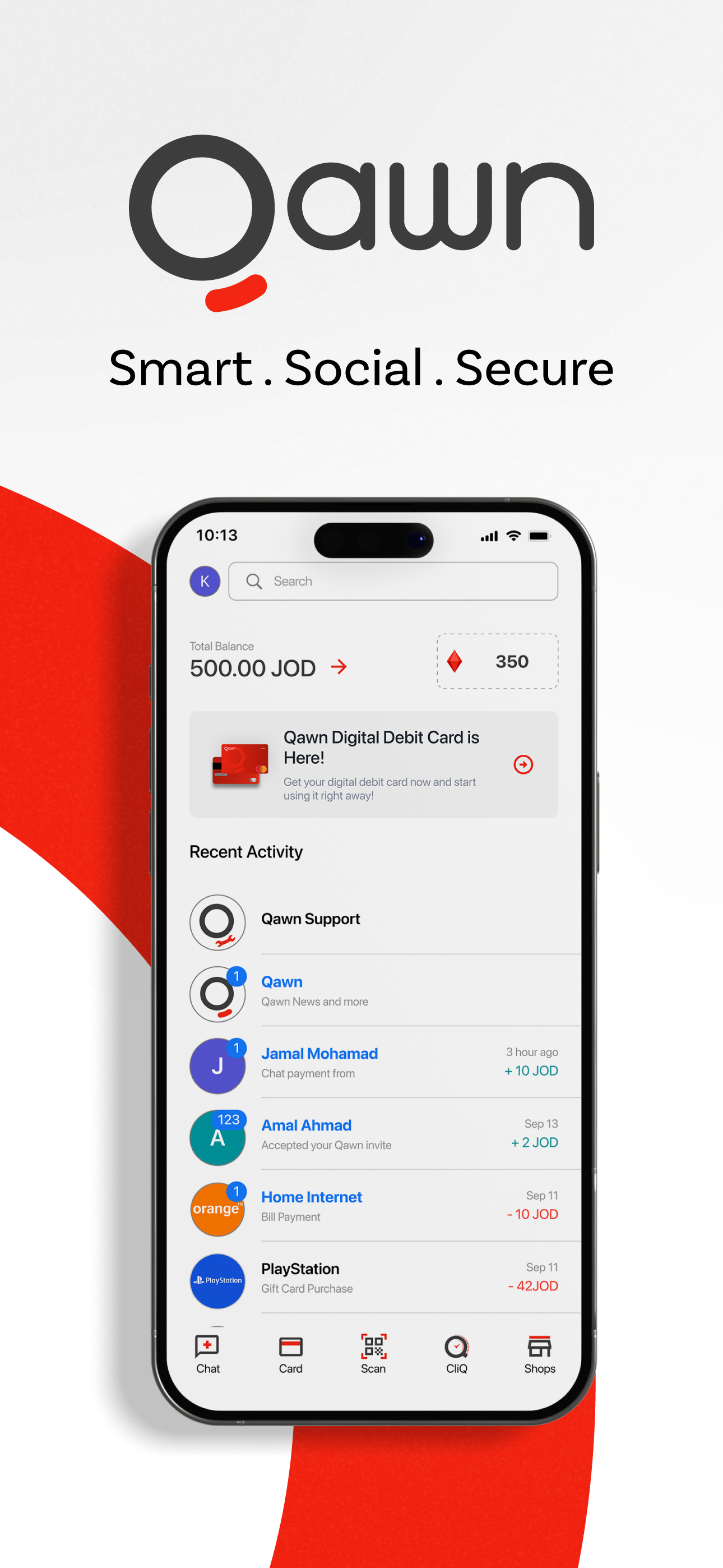 Qawn: Pay, send, receive money