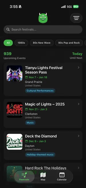 Festy Festival Tracker screenshot 1