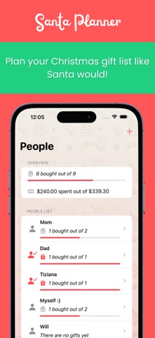 Santa Planner Gift List Screenshot 1 of 4