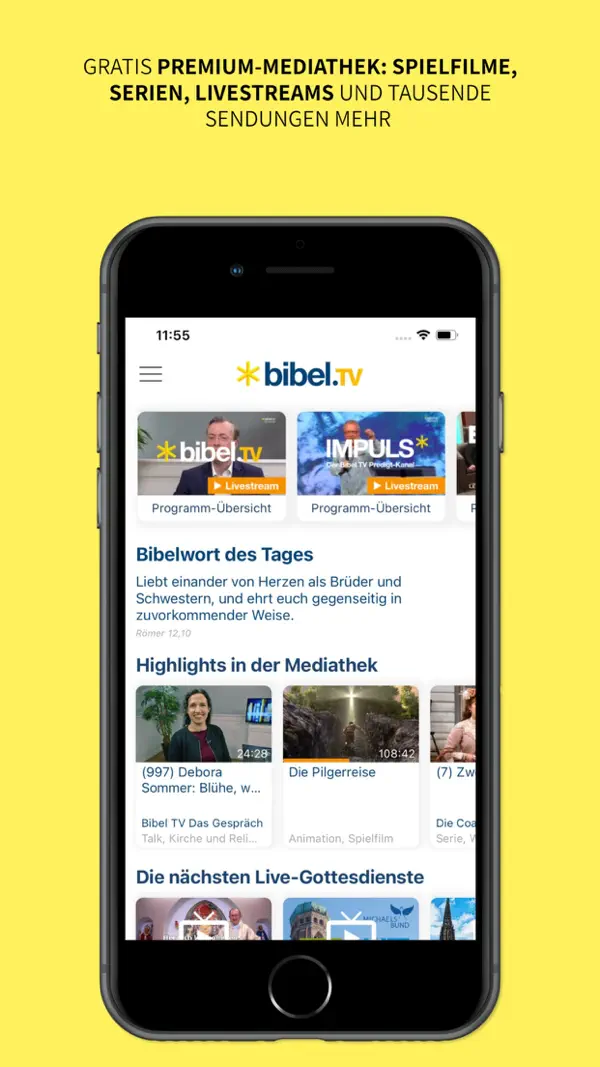 Bibel TV iPhone App Screenshot 1 – Unterhaltung