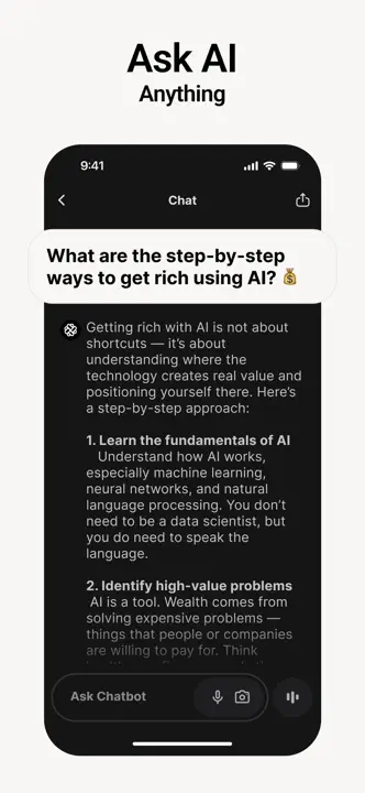 Chatbot App : capture d’écran 2 sur 8