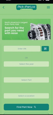 Pickapart CA screenshot