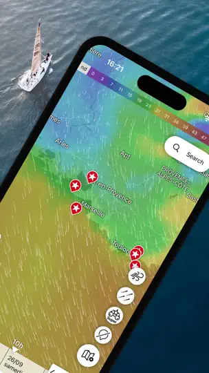 Capture d'écran de Windfinder Pro: Vent & Météo sur iPhone 2